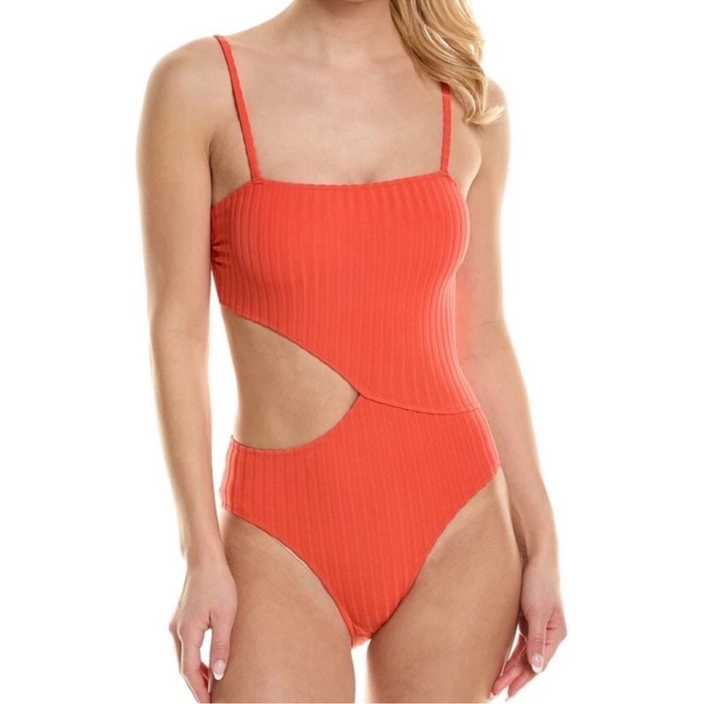 Solid & Striped Cameron Coral One Piece Swimsuit Size Large